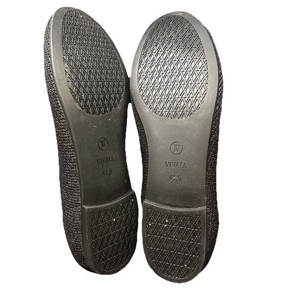 Vivaia Audrey Round-Toe Claire Black Ballet Flats Sparkle Comfort Size 11.5 - Picture 11 of 11